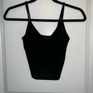 Black velvet Brandy Melville cropped tank top